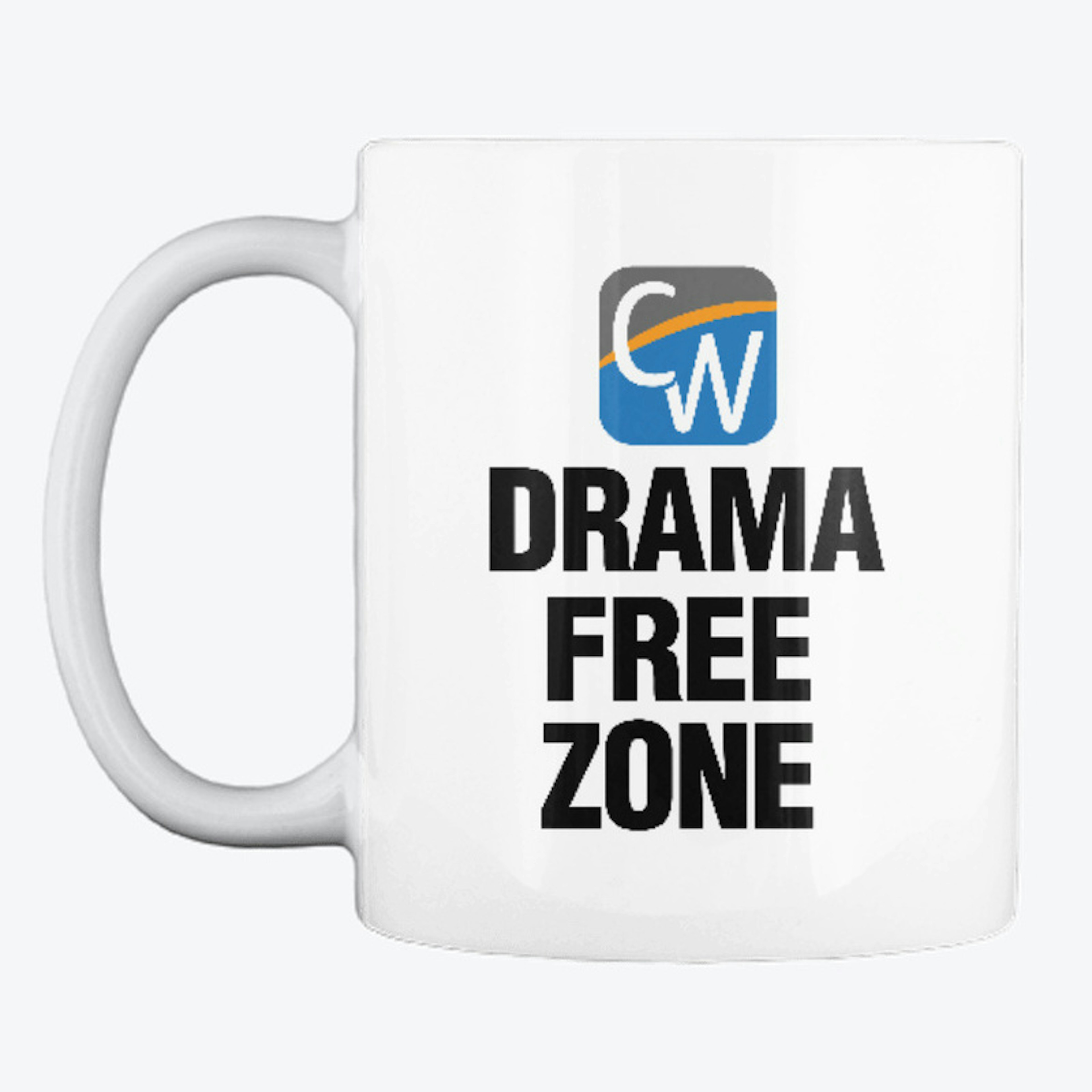 "Drama Free Zone" Icon Logo Mug